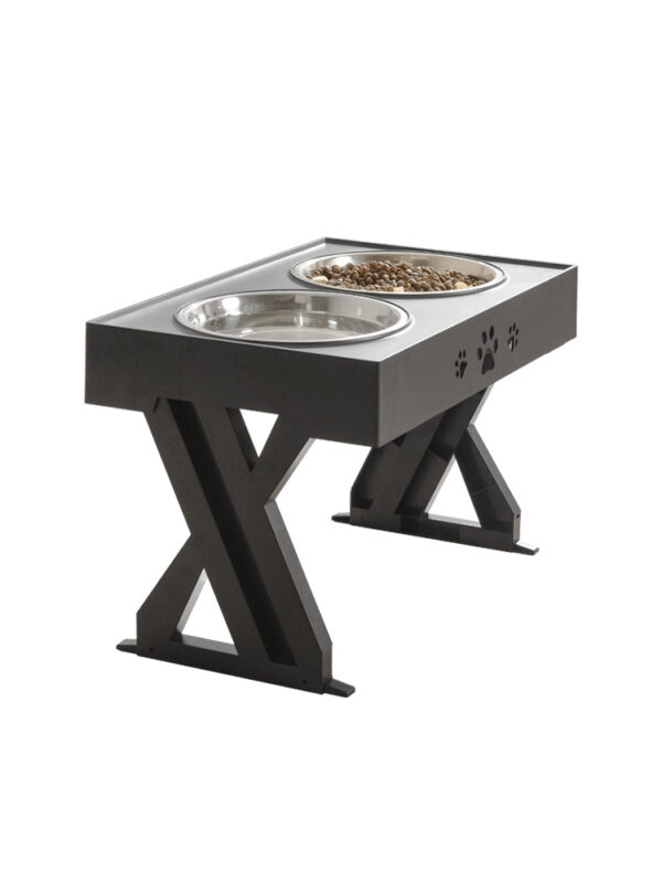 Adjustable Dog food bowl will metal bowls