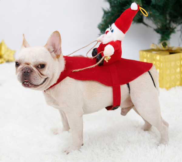 Dog Christmas Clothes Santa Claus Riding Deer - Image 9