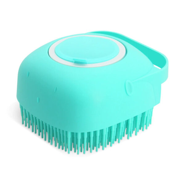 green shampoo brush by self