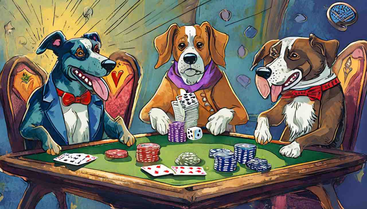 dogs playing poker