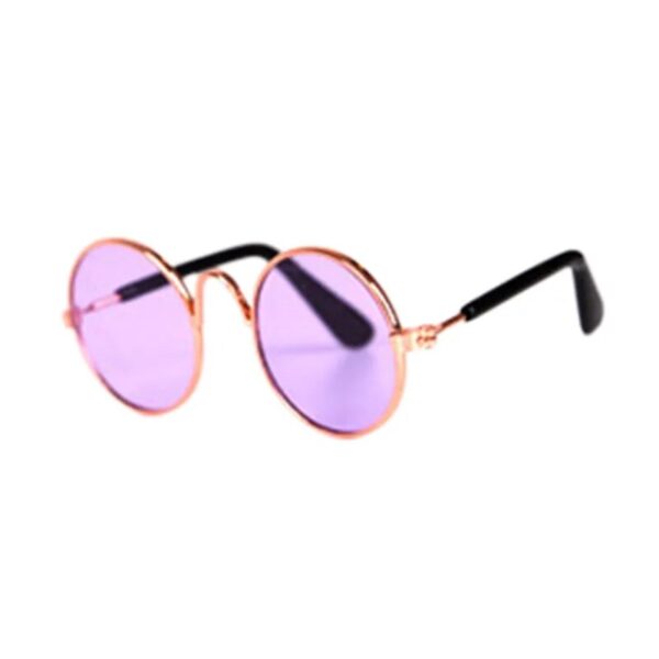 gold frame purple glasses