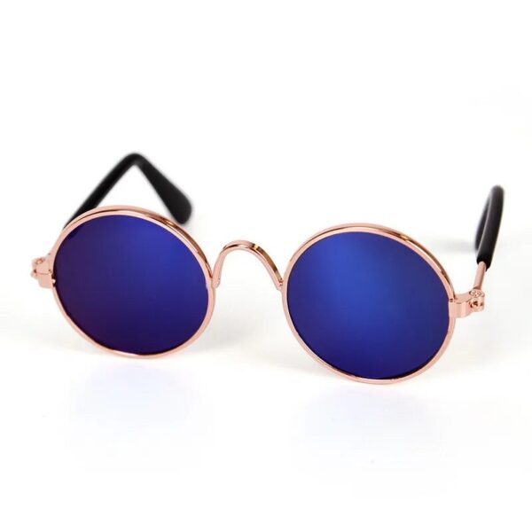 gold blue glasses