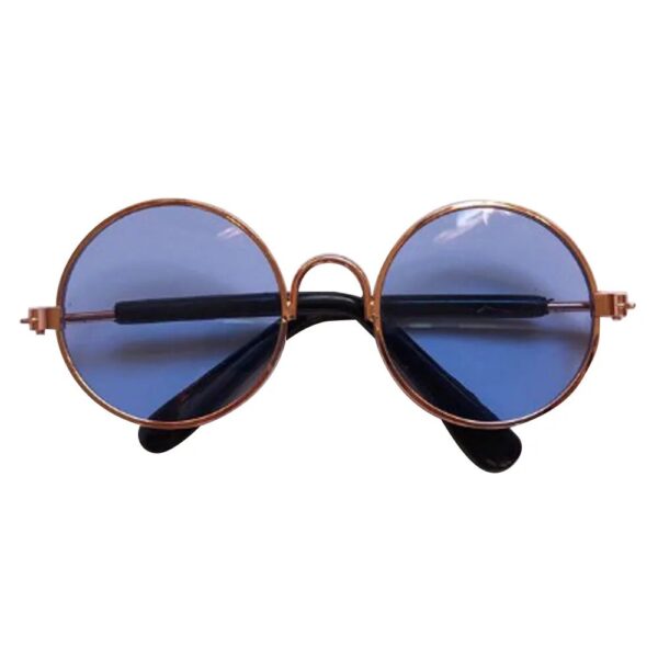 gold frame blue glasses