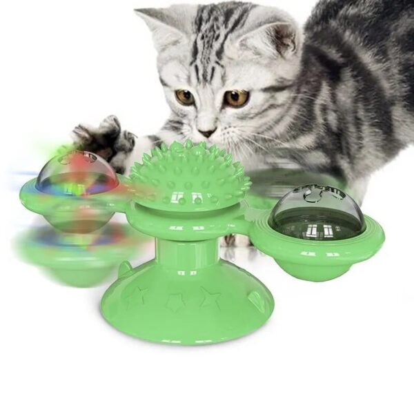 bright green vibrating pet toy with snack containers