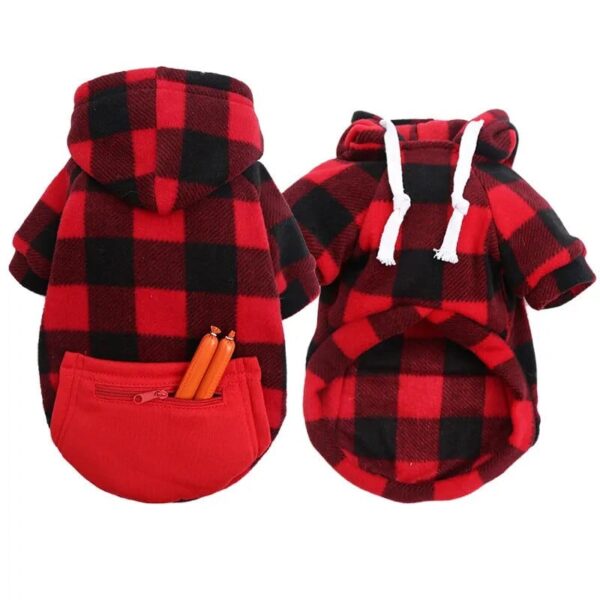 Plaid black and red hoodie