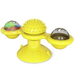 yellow wonderful massage cat toy that is a fun play toy