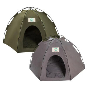 cat tent different colors gray and dark green