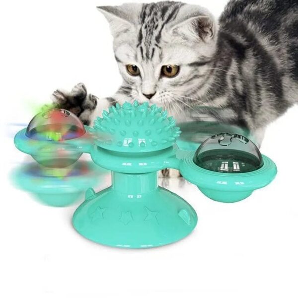 green vibrating pet toy with snack containers