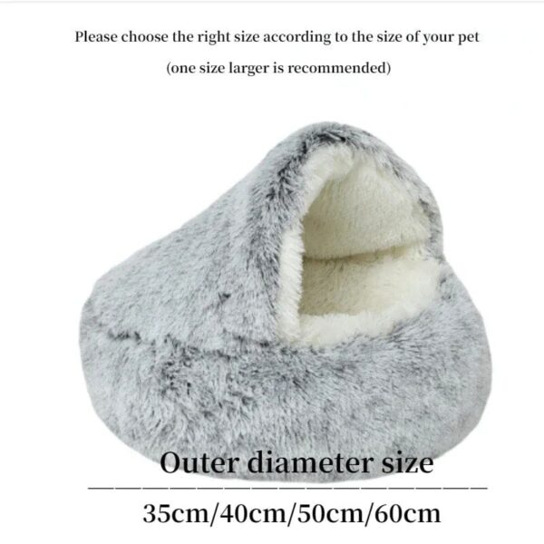 Plush Pet Cat Bed Round Cat Cushion Cat House 2 In 1 Warm Cat Basket Pet Sleep Bag Cat Nest Kennel For Small Dog Cat dog bed - Image 2