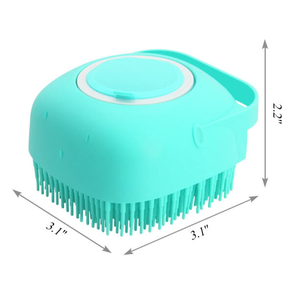 green shampoo brush showing sizes