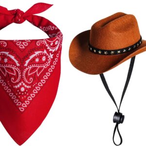 red bandana and cowboy hat