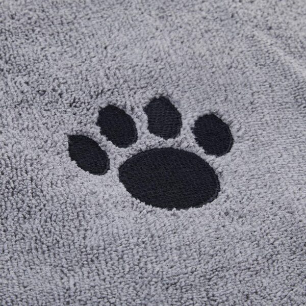 gray blanket with logo paw