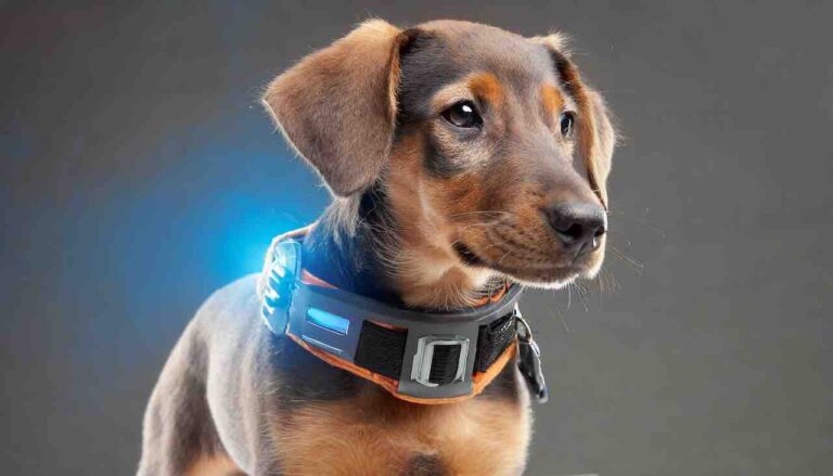 puppy wearing a smart collar