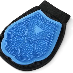 pet grooming glove blue