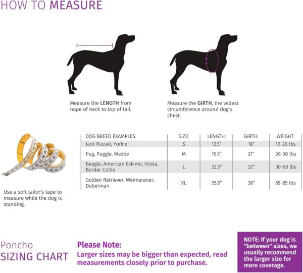 clear rain coat sizes