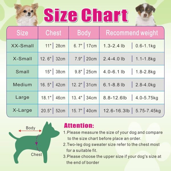 pet size chart